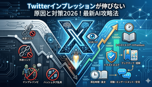 Twitterインプレッションが伸びない原因と対策2026！最新AI攻略法