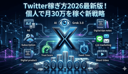 Twitter稼ぎ方2026最新版！個人で月30万を稼ぐ新戦略