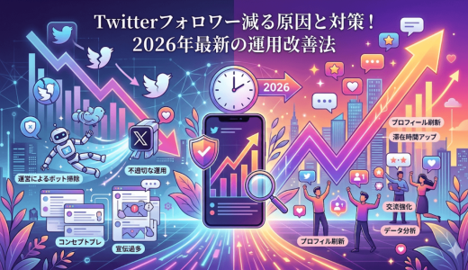 Twitterフォロワー減る原因と対策！2026年最新の運用改善法