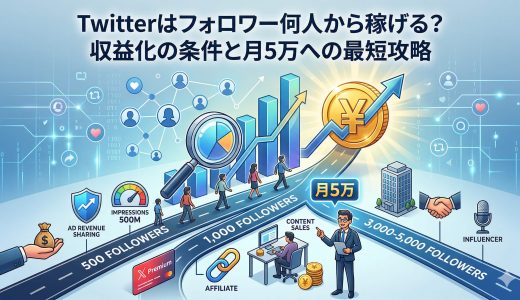 Twitterはフォロワー何人から稼げる？収益化の条件と月5万への最短攻略