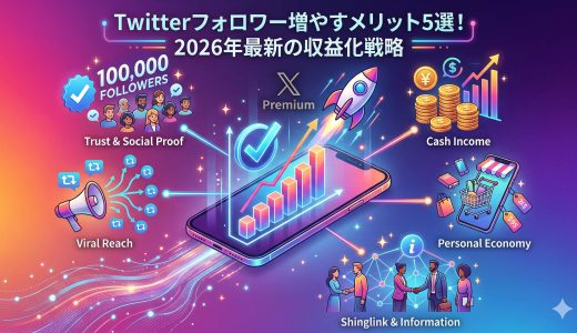 Twitterフォロワー増やすメリット5選！2026年最新の収益化戦略