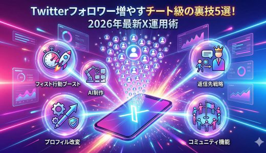Twitterフォロワー増やすチート級の裏技5選！2026年最新X運用術