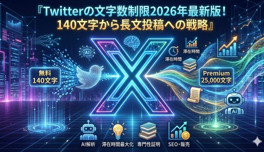 Twitterの文字数制限2026年最新版！140文字から長文投稿への戦略